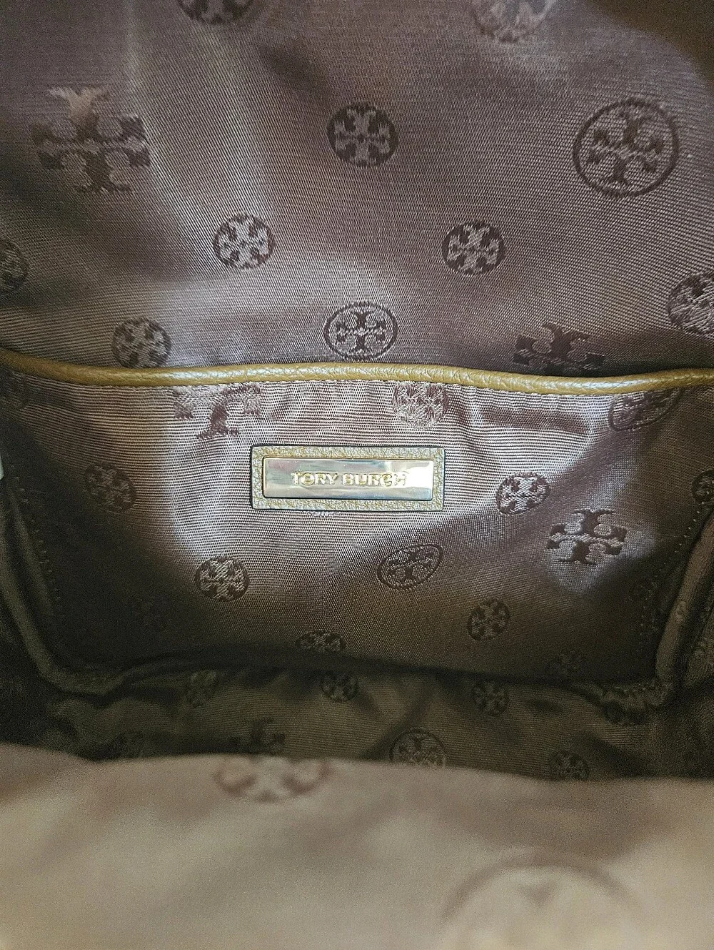 Tory Burch Chestnut Pebbled Leather Mini Backpack